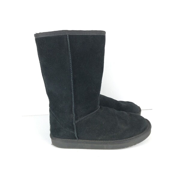 Koolaburra UGG Boots Girls Sz 4 Black Sherpa Boots Outdoor Fall Winter - Picture 2 of 8